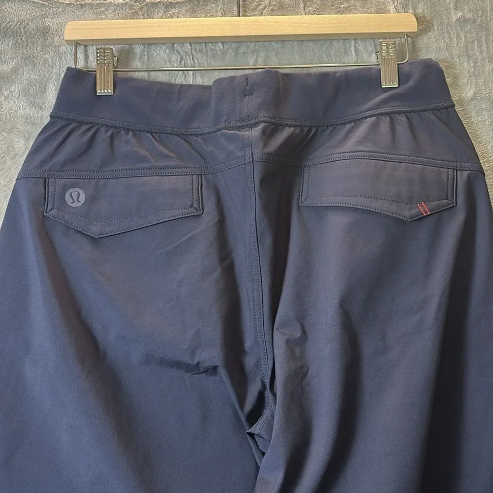 Lululemon Navy Wide Leg Comfortable Pants Zippered Vent Track Pants Size Large